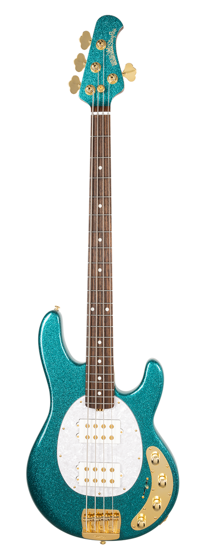 Full frontal of Ernie Ball Music Man StingRay Special 4 HH Bass Ocean Sparkle RW.