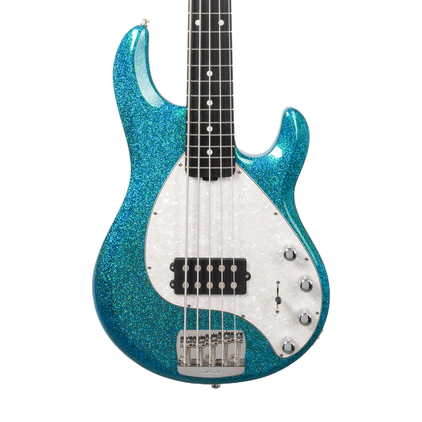 Front of Ernie Ball Music Man StingRay Special 5 Anomalous Green EB.