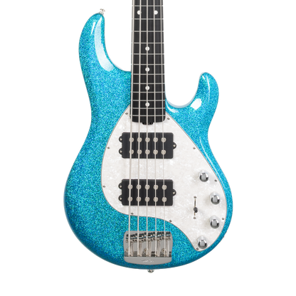 Front of Ernie Ball Music Man StingRay Special 5 HH Anomalous Green EB.