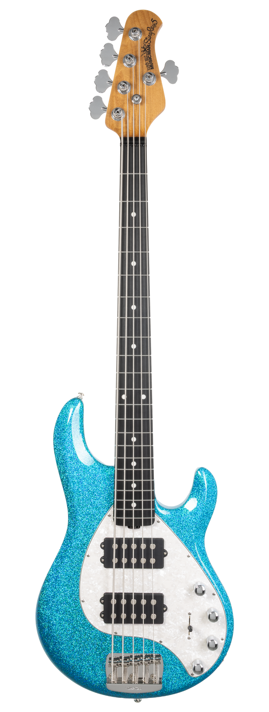 Full frontal of Ernie Ball Music Man StingRay Special 5 HH Anomalous Green EB.