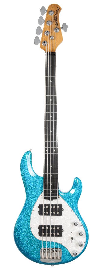 Full frontal of Ernie Ball Music Man StingRay Special 5 HH Anomalous Green EB.