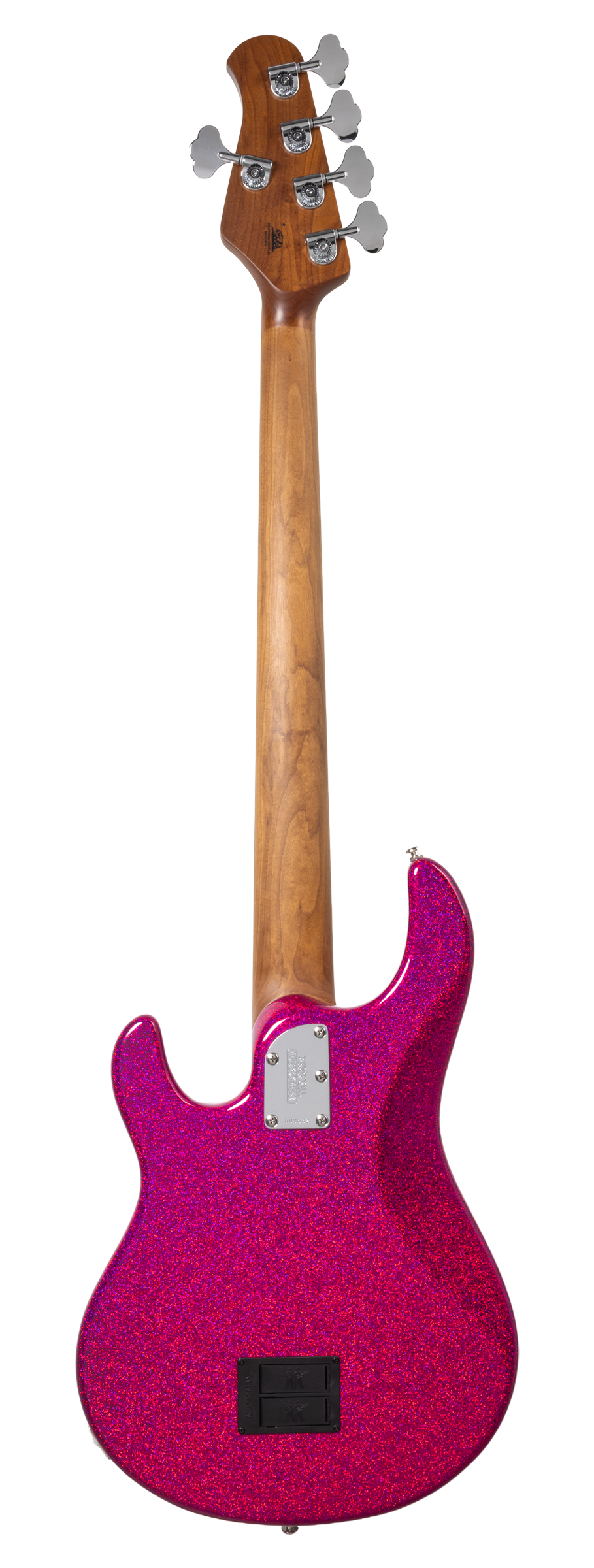 Back of Ernie Ball Music Man StingRay Special 5 HH Soda Pink Sparkle MP.