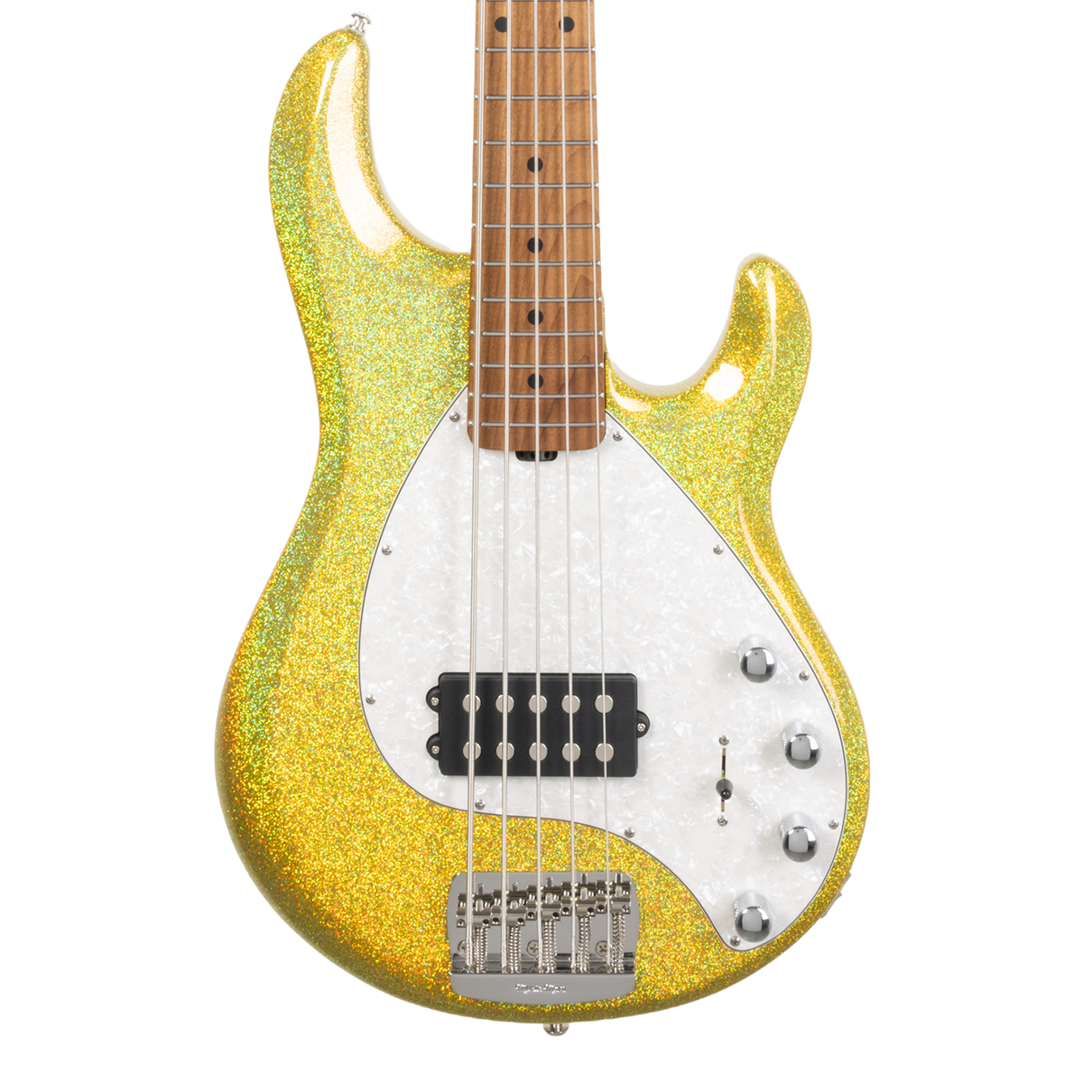 Front of Ernie Ball Music Man StingRay Special 5 Yellow Brick Road MP.