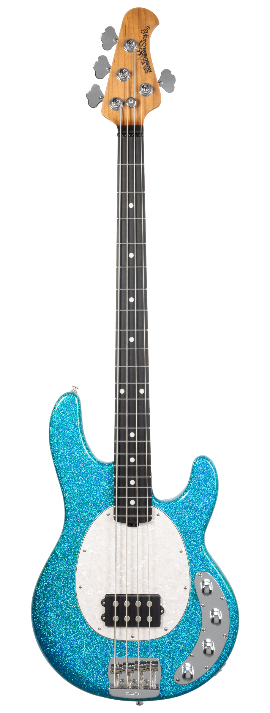 Full frontal of Ernie Ball Music Man StingRay Special Anomalous Green EB.