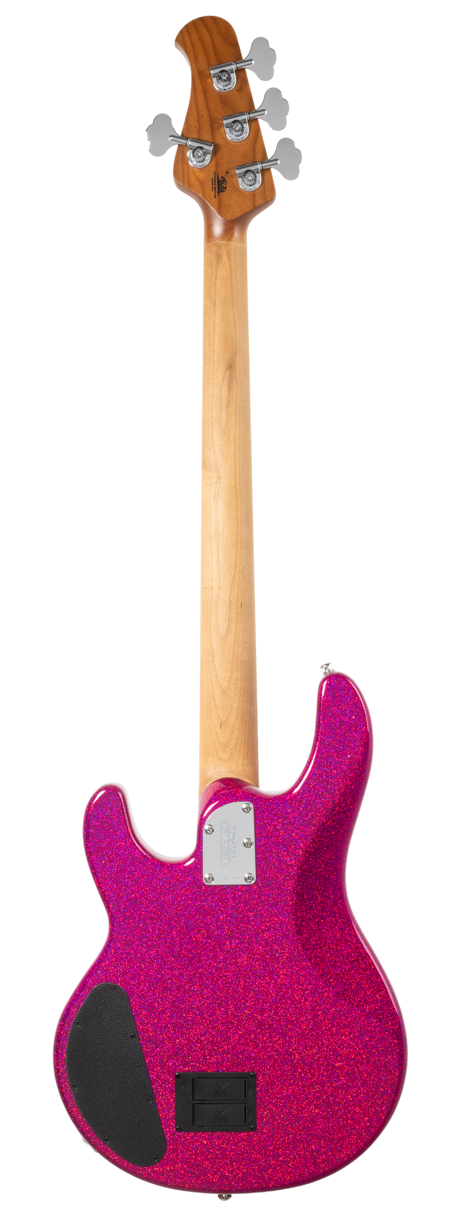 Back of Ernie Ball Music Man StingRay Special HH Soda Pink Sparkle MP.