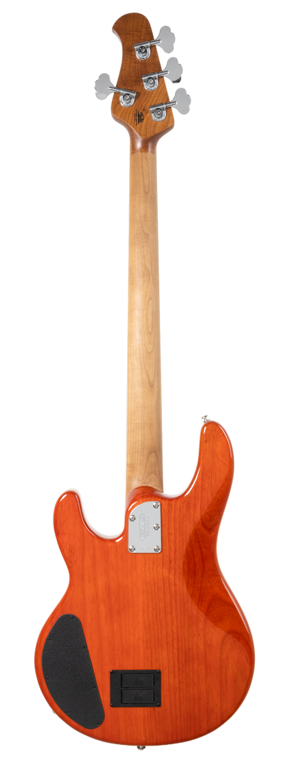 Back of Ernie Ball Music Man StingRay Special HH Translucent Orange RW.