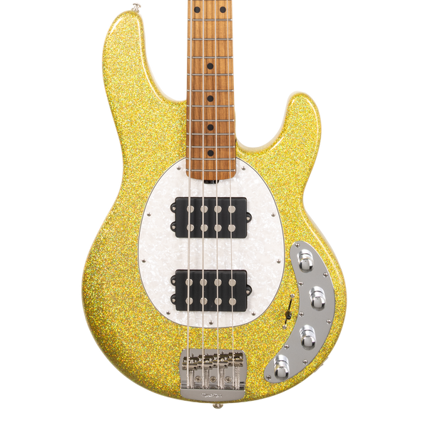 Front of Ernie Ball Music Man StingRay Special HH Yellow Brick Road MP.