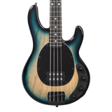 Front of Ernie Ball Music Man StingRay Special Mean Blue Burst EB.
