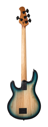 Back of Ernie Ball Music Man StingRay Special Mean Blue Burst EB.