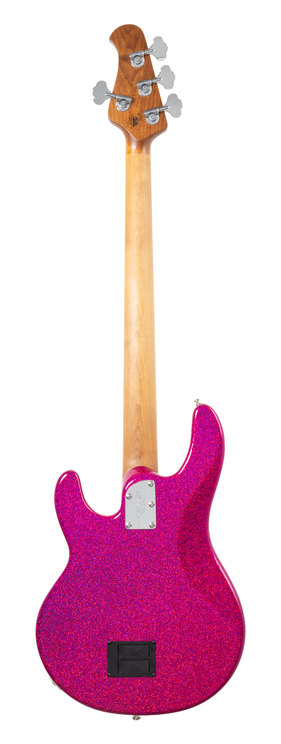 Back of Ernie Ball Music Man StingRay Special Soda Pink Sparkle MP.