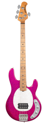 Full frontal of Ernie Ball Music Man StingRay Special Soda Pink Sparkle MP.