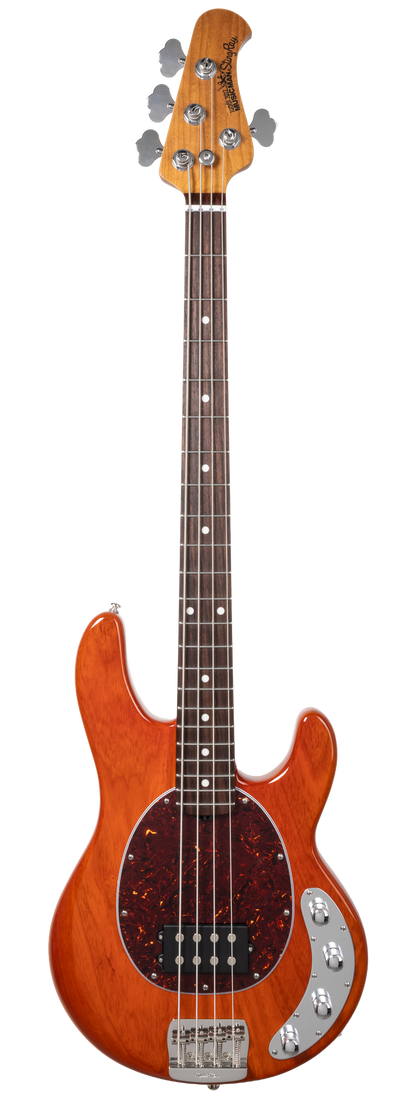 Full frontal of Ernie Ball Music Man StingRay Special Translucent Orange RW.
