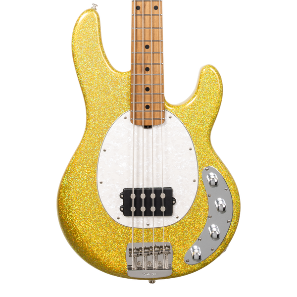 Front of Ernie Ball Music Man StingRay Special Yellow Brick Road MP.