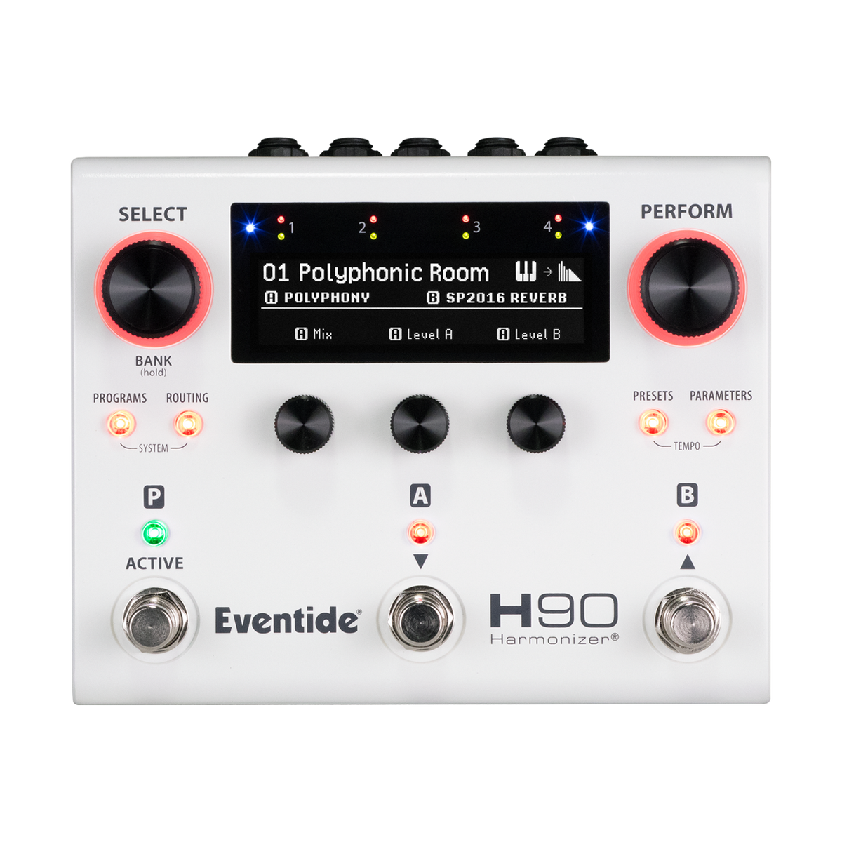 Top down of Eventide H90 Harmonizer Multi Effect Stompbox.