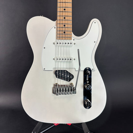 Front of Used Reverend PA2S Pete Anderson Eastsider S Satin Trans White.
