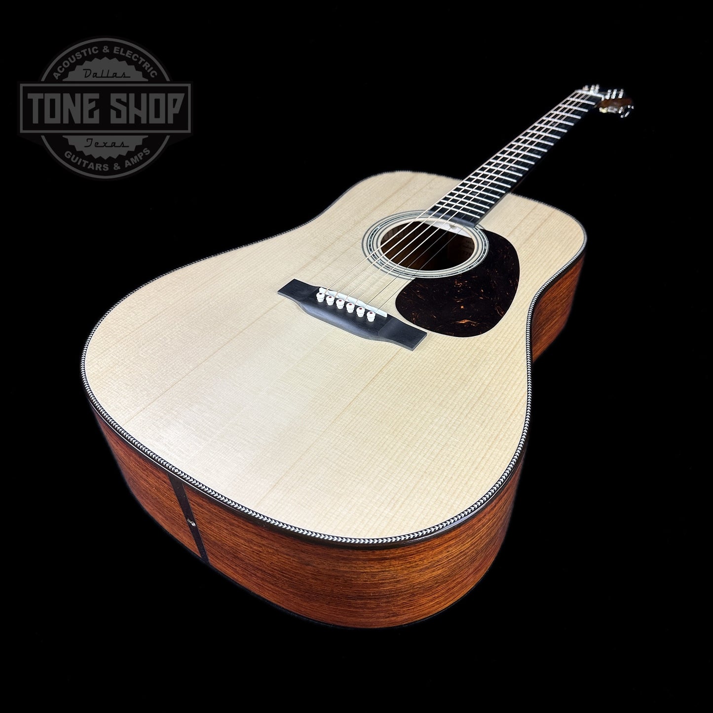 Front angle of Martin Custom Shop Dread Adirondack/Cocobolo.