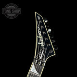 Front of headstock of Jackson Custom Shop SL2H Graveyard RVRS.