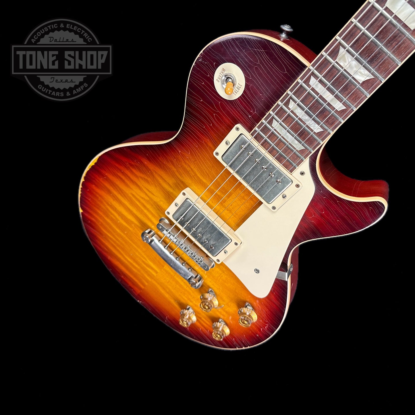 Front angle of Used 2011 Gibson Custom Shop 1959 Tom Murphy Aged Les Paul Standard.