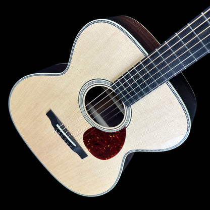 Front angle of Collings OM2H Natural.