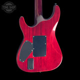 Back of body of Used 2008 Schecter Hellraiser Diamond Series Black Cherry Burst Quilt TSS7790.