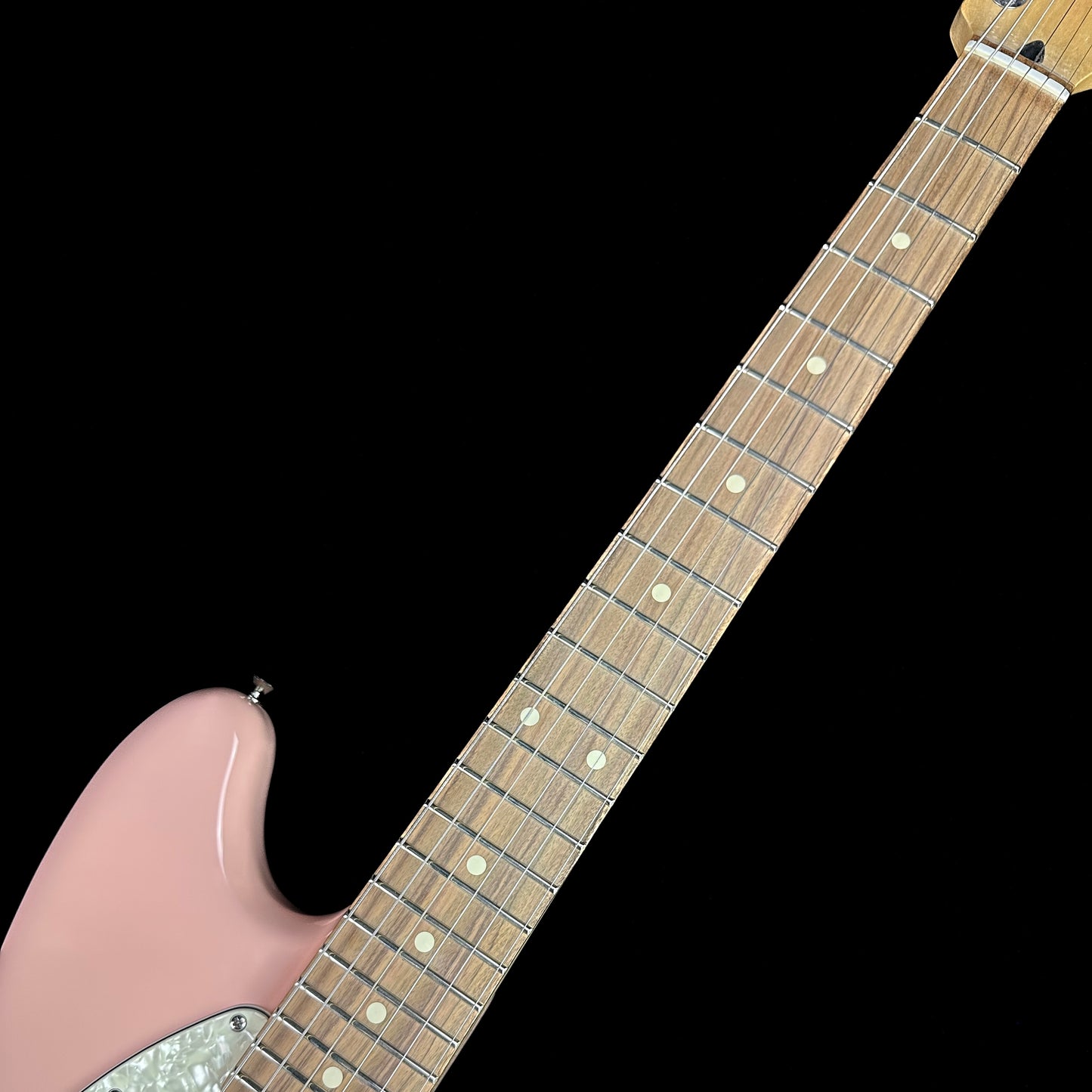 Neck of Used Fender Player Mustang Shell Pink.