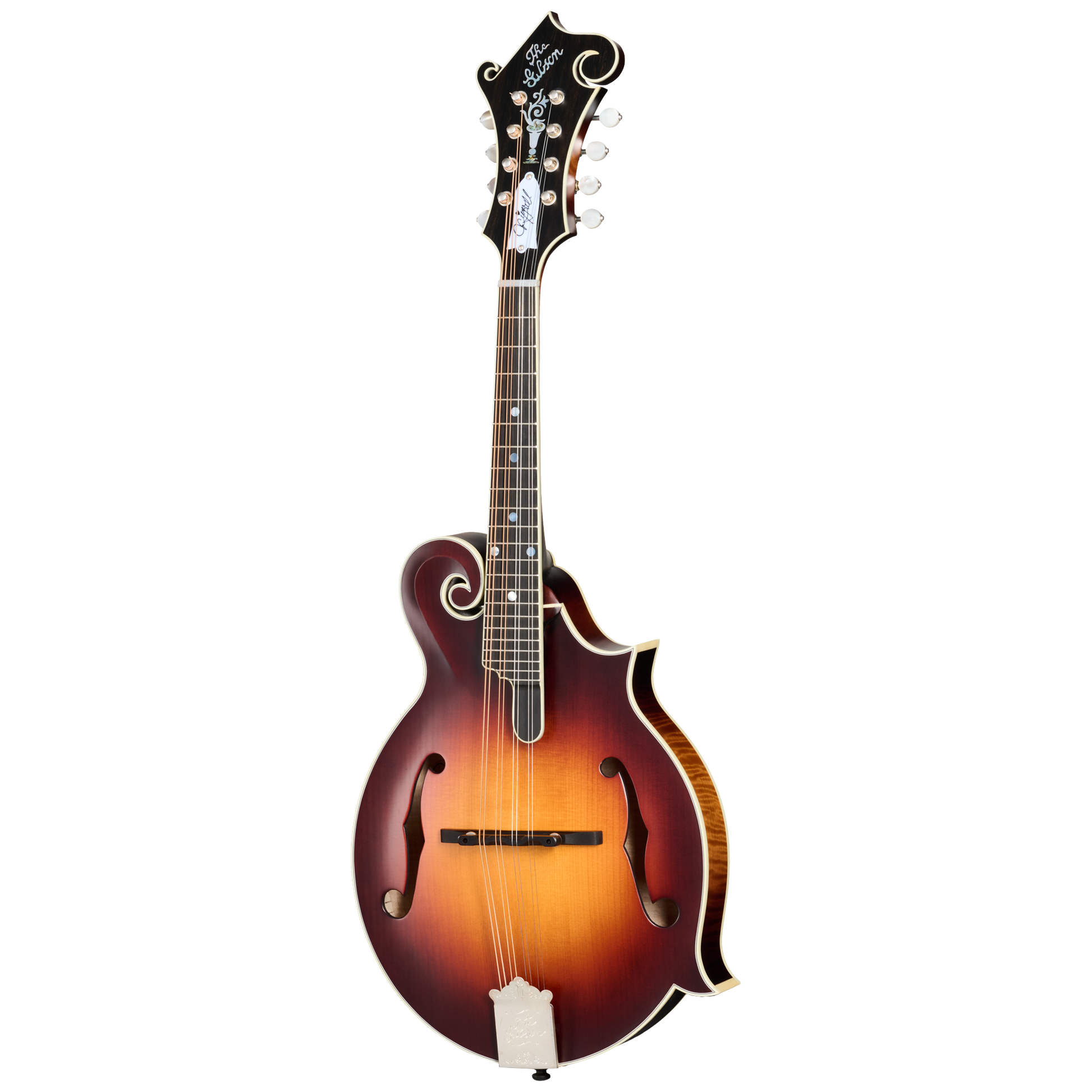 Full frontal of Gibson Custom Shop Sierra Hull F 5 Master Model Sierra Burst VOS Varnish.