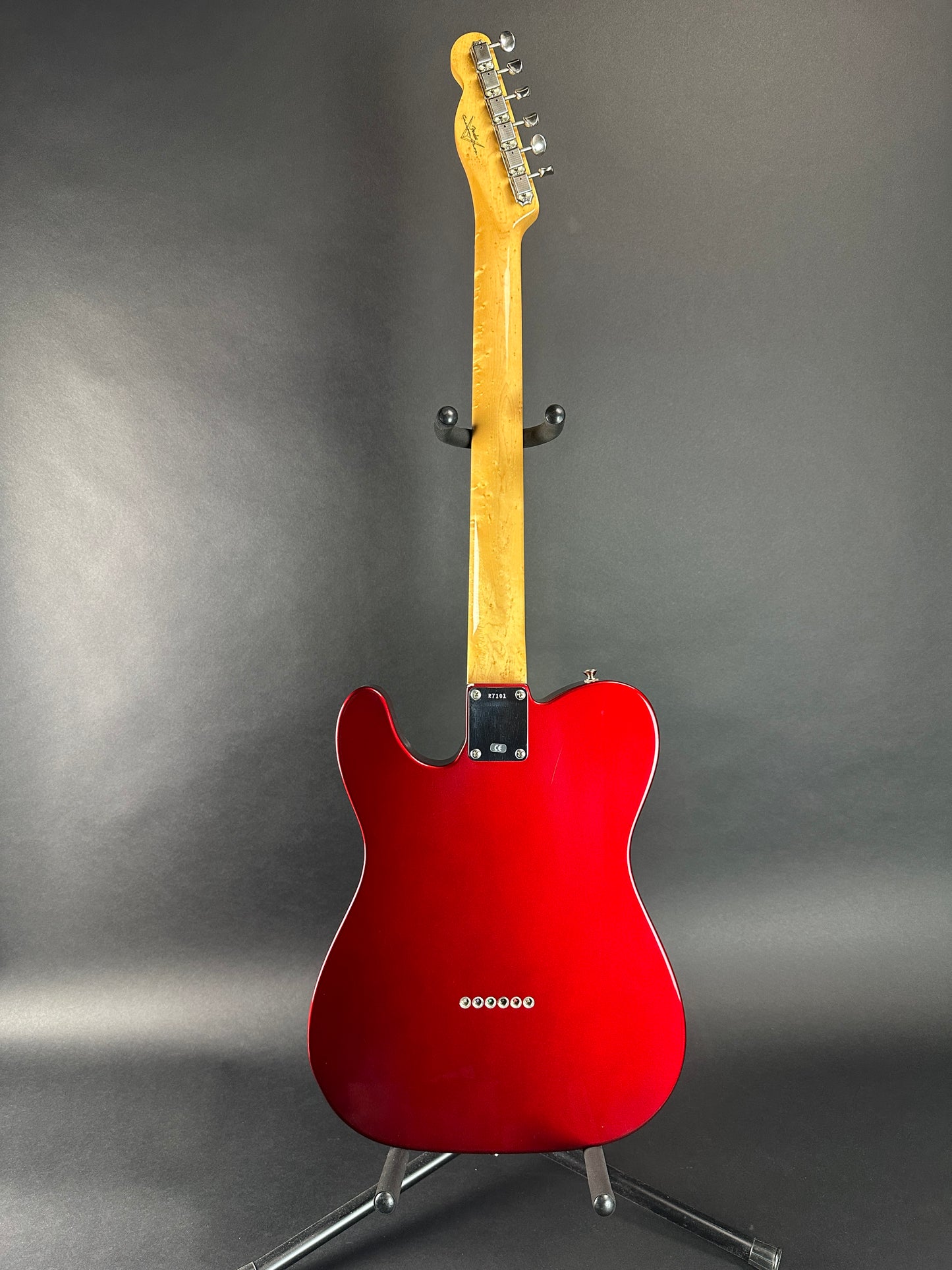 Full back of Used 2000 Fender Custom Shop 63 Telecaster NOS Candy Apple Red.