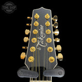 Headstock of Used 2022 Takamine P6JC-12 Jumbo Brown Sunburst Pro Series 12-String.