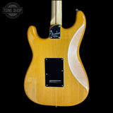 Back of headstock of Used 2005 Fender American Deluxe HSS Mini Floyd Amber.
