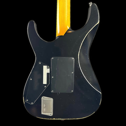 Back of ESP KH-2 Vintage Kirk Hammett Signature Series Distressed Black.