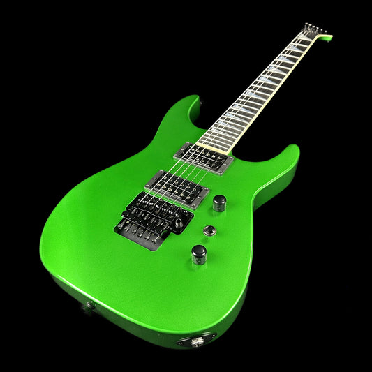 Front angle of Jackson Custom Shop SL 2H Floyd Rose Candy Green.