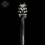 Back of headstock of Used PRS SE Hollowbody Standard Fire Red Burst.