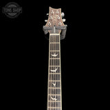 Headstock of Used PRS SE Hollowbody Standard Fire Red Burst.