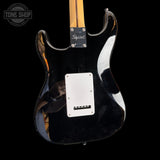 Back of body of Used Squier Stratocaster Black MP TSS7463.