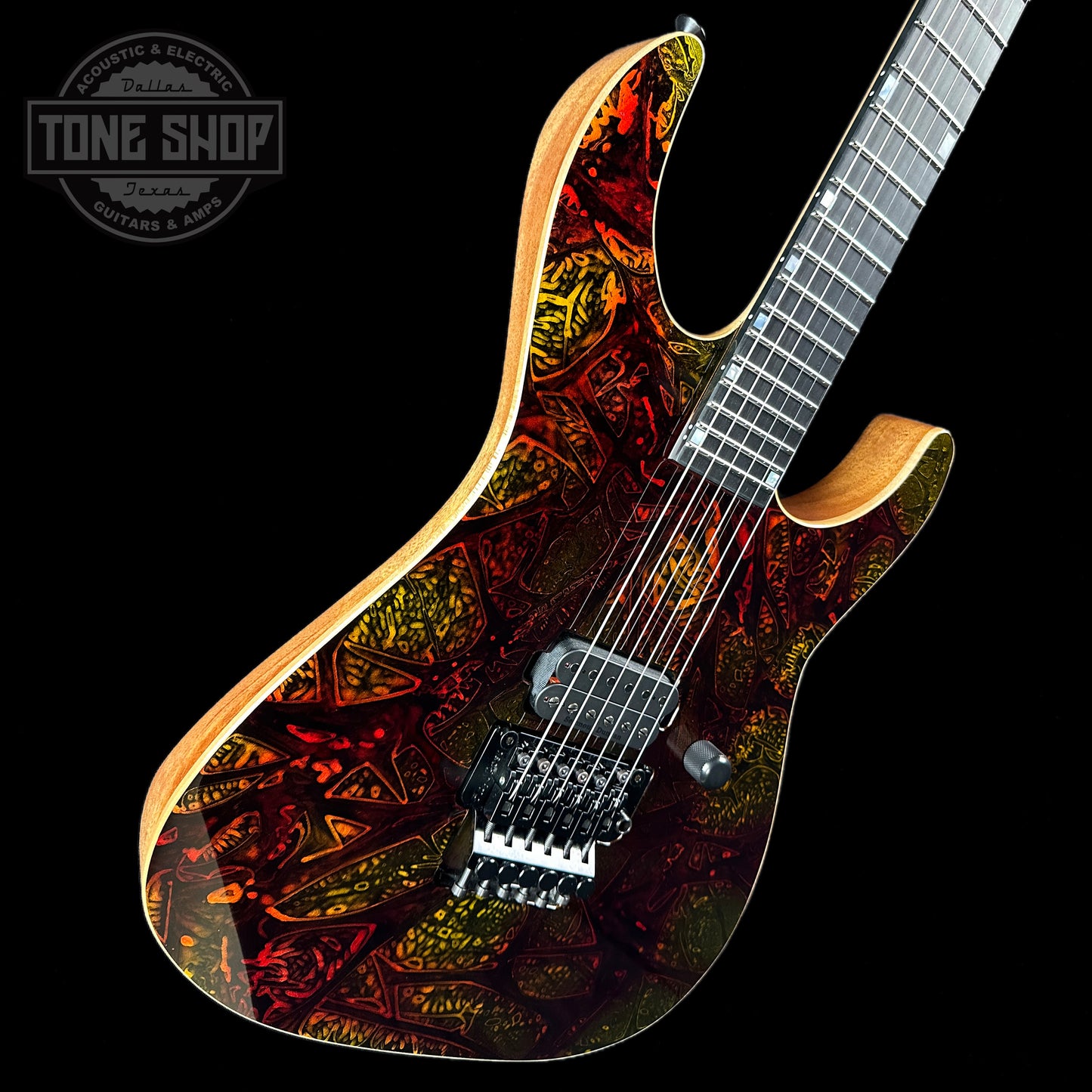 Front angle of ESP USA M1 NTB FR Hellfire.