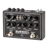Front left angle of Mesa/Boogie Subway+ Bass DI Black/Silver Screen.