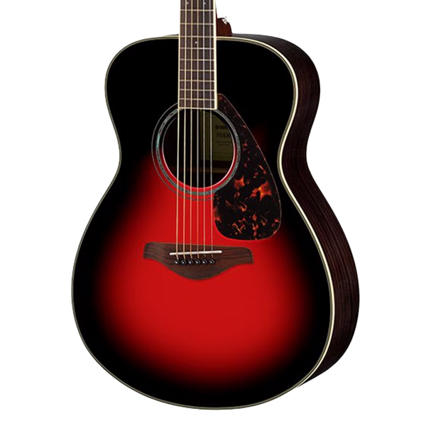 Closeup of Yamaha FS830 Dusk Sun Red