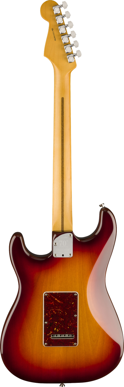 Back of Fender 70th Anniversary American Professional II Stratocaster RW Comet Burst.