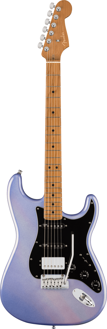 Full frontal of Fender 70th Anniversary Ultra Stratocaster HSS MP Amethyst.