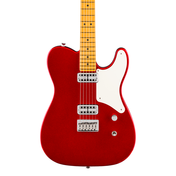 Front of Fender 75th Anniversary American Professional Classic Cabronita Telecaster Maple Candy Apple Red.