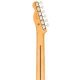 Back of headstock of Fender 75th Anniversary Player II Baritone Telecaster Maple Butterscotch Blonde.