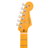 Headstock of Fender American Pro Classic Silent Stratocaster Maple Candy Apple Red.