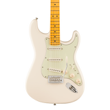 Front of Fender American Pro Classic Silent Stratocaster Maple Olympic White.