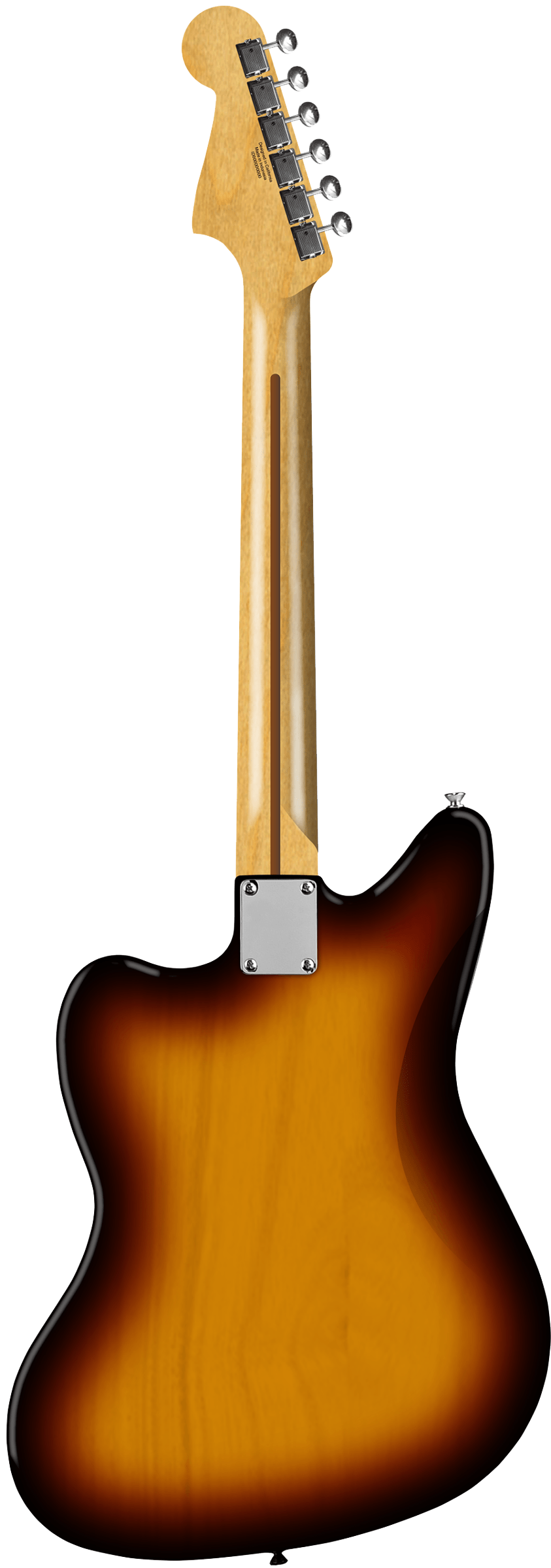 Back of Fender American Professional Classic Jaguar Rosewood 3-Color Sunburst.