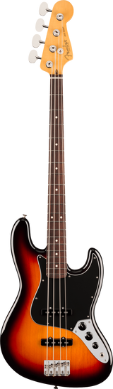 Full frontal of Fender American Professional Classic Jazz Bass Rosewood 3-Color Sunburst.