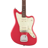 Front of Fender American Professional Classic Jazzmaster Rosewood Faded Dakota Red.