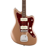 Front of Fender American Professional Classic Jazzmaster Rosewood Faded Firemist Gold.