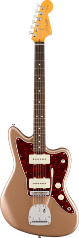 Full frontal of Fender American Professional Classic Jazzmaster Rosewood Faded Firemist Gold.