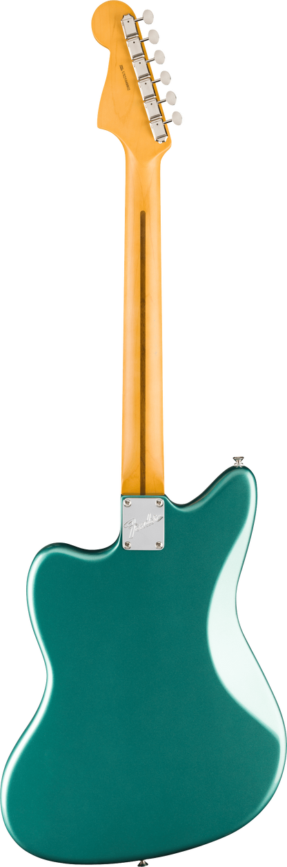 Back of Fender American Professional Classic Jazzmaster Rosewood Faded Sherwood Green Metallic.