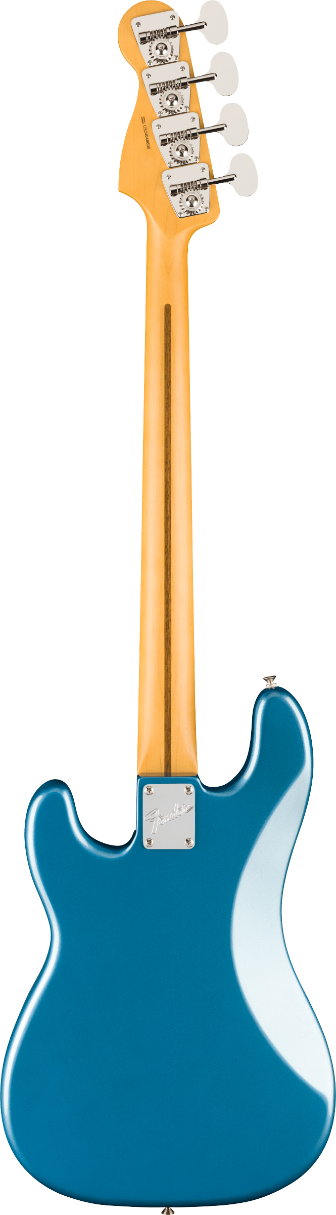 Back of Fender American Professional Classic Precision Bass Maple Faded Lake Placid Blue.